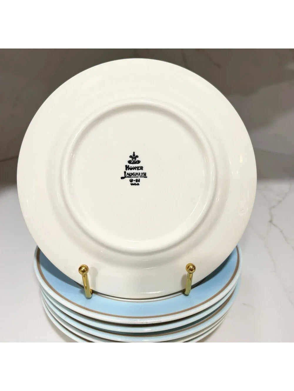 6 Homer Laughlin Eggshell Cavalier Solitude Plates 7” Dessert Pie HLC Ironstone
